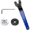 VooGenzek Chiave Regolabile per Smerigliatrice Angolare, con Chiave a Brugola e 2 Flange, 10-52mm Chiave Angolare Universale per Smerigliatrice con Manico in Plastica (Blu Nero)