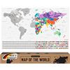 envami® Mappa del Mondo da Grattare - 68 X 43 CM - idee regalo - mappamondo da grattare con bandiere - scratch off map - mappa da grattare - cartina mondo da grattare - argento inglese
