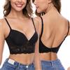 iClosam Reggiseno Schiena Scoperta Donna Scollo a V Reggiseno Schiena Bassa en U Reggiseno con Ferretto Schiena Nuda Bra in Pizzo Push Up Bralette Invisibile a Coppa A-C