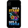 Skip A Straw Save A Turtle Custodia per iPhone XS Max Skip A Straw Save A Turtle Sea Turtle - Fiori per immersioni subacquee
