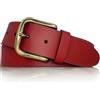 almela - Cintura per Uomo e Donna - Vera pelle - Larghezza 4cm - Cuoio - 40mm - Fibbia oro antico - Incisa a caldo - Cinta - leather belt for men and women (Nero, 95)