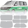 MaxEarn Set di 8 tappetini termici per cabina auto LWB VW T4, di lusso interno parasole per auto, set di tende termiche, oscuranti, protezione solare per parabrezza