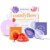 Bodyotics Dischi mestruali riutilizzabili (S e L) con custodia sterilizzatrice multifunzione - set di dischi riutilizzabili e contenitore portatile in silicone per pulizia e conservazione (Rosa e Beigei)