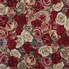 Kt KILOtela - Tessuto arredo al Metro - Gobelin - Tappezzeria - 280 cm di Larghezza - Prezzo per 50 cm | Rose - Rosso, Granato, Rosa, Beige, Verde