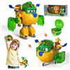 Super Wings Super Iron Donnie 5, Super Ball-Earth Power, Aereo Giocattolo, Robot Trasformista, Transforming Figura Giocattoli, Aereo Giocattolo per Bambini 3 4 5 6 7 8 Anni Ragazzo Ragazza