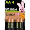 Duracell Batterie Ricaricabili AA (Confezione da 4), 2500 mAh NiMH, pre-caricate, le nostre batterie ricaricabili n.1 per lunga durata