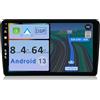 YUNTX Android 13 2 Din Radio con navigazione per Audi A3 8P/8PA (2003-2013): [Integrato CarPlay/Android Auto/DSP/GPS]-IPS 2.5D 9"Touch screen-DAB/Bluetooth 5.0/Controllo del volante/USB/WiFi