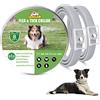 Surglam Collare Antipulci e Zecche per Cani, Collare Regolabile Impermeabile, 8 Mesi di Protezione, Soluzione Naturale Contro i parassiti per Cani, Taglia Unica per Tutti