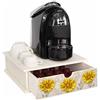 Lupia - Contenitore Cassetto Porta Capsule e Cialde caffè Cassetto ORGANIZER Shabby GIRASOLE 33x33 cm in legno per casa, cucina, angolo bar ufficio, multiuso