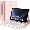 JADEMALL Custodia Tastiera per Samsung Tab S9 FE+/S9 FE Plus 12.4 2023 (SM-X610/616B), Italiana QWERTY Tastiera Bluetooth con Portapenne per Samsung Tab S9 FE+ 12.4, Rosa