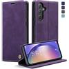 KZB Cover per Samsung Galaxy A55 5G Custodia in Pelle Premium Libro Portafoglio Flip Wallet Magnetica Porta Carte Supporto Protezione Case per Samsung Galaxy A55 - Viola