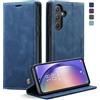 KZB Cover per Samsung Galaxy A55 5G Custodia in Pelle Premium Libro Portafoglio Flip Wallet Magnetica Porta Carte Supporto Protezione Case per Samsung Galaxy A55 - Blu