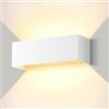 ledmo 30W Applique da Parete Interno/Esterno Angolo Regolabile del Fascio su e giù Lampada da Parete 3000K Bianco caldo IP65 Impermeabile Bianco Applique Esterno