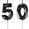 Candeline compleanno particolari con corona, Candela numero 50 per decorazione torta compleanno, candele compleanno numeri, candele compleanno bambini per feste, matrimony (Nero #50
