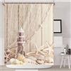 Alishomtll Tenda da doccia in tessuto con anelli, 120 x 200 cm, con stampa digitale, poliestere, antimuffa, beige