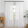 PONY DANCE Tende per Interni con Fettuccia Tende Bianche Camera da Letto Filtraggio Luce Morbida Decorazione Voile Curtains Trasparenti per Salotto 2 Pezzi L 140 x A 280 cm