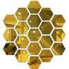 RHQFDM 12 Pezzo Honeycomb wall mirror sticker Oro wall mirror stickers Acrilico mirror wall sticker Piastrelle Autoadesivo Specchio per il bagno Casa Camera da letto Soggiorno Decor
