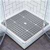 Lurowo Tappetino da doccia antiscivolo, grande tappetino da bagno quadrato, 70 x 70 cm, con ventose, tappetino da bagno antibatterico, lavabile per la doccia, vasca da bagno (grigio traslucido)
