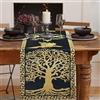 LRartdeco Runner da Tavolo Vichingo Tovagliette Lavabili Runner Tavola d'Oro Albero Della Vita Corvo Decorazione Tavolo da Cucina Decorazione per Interni, Vacanze e Feste, 40X140 cm