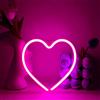 YUEYYNS Insegna al Neon Amore Cuore LED Rosa - Decorazione di San Valentino Per Festa, Bar, Camera - Alimentato Tramite USB o Batteria
