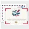 GHIBLI Certificato "Super Mamma" - Idea Originale Attestato Personalizzato - Regalo Ironico e Divertente per Festa della Mamma o Compleanno - Biglietto di Auguri Diploma con Busta Abbinata
