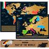 envami® Mappa del Mondo da Grattare-Cartina Mondo- Italiano -Più Mappa Europea -68 X 43 CM- Mappamondo da Grattare - Scratch off Map - Mappa da grattare - Cartina Geografica Mondo da Grattare