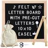 Retoteng Bacheca in feltro, 25,4 x 25,4 cm, con 340 lettere, cornice in legno, per annunci di bambini, pietre miliari, decorazione per ufficio, cartello con password, regali per fattoria (nero)