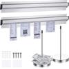 Photect Set di 4 Appendi Scontrini 2 Rack per Comande in Alluminio Argentato e 2 Spike per Ricevute in Acciaio Inox Accoltellatore di Biglietti Porta Memo per Ristorante Cucina Caffetterie Ufficio