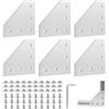 EXLECO 6Pcs Profilo Angolare Alluminio Staffe Angolari di Collegamento in Alluminio, Profilo Esterno