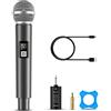 Bietrun UHF Microfono Karaoke Microfono Senza fili Microfono wireless Ricaricabile con Display Digitale in metallo di alta qualità Portatile leggero per Karaoke/Festa/KTV/Prestazioni
