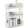 Furinno Turn-N-Tube Espositore multiuso autoportante a 3 livelli, libreria, Bianco/Bianco