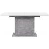 Forte Dining Tables Tavolo da pranzo allungabile, in legno derivato, effetto cemento grigio chiaro e bianco, 90 x 160 x 76,6 cm