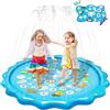 Olycism 67 Splash Pad per bambini tappetino da gioco per acqua con alfabeto e motivo animale Splash Play Mat per bambini di 3+ anni Giocattoli d'acqua per giardino estivo all'aperto