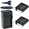 ChiliPower Chili Power NB-6LH Kit: 2 X batteria + caricabatteria per Canon PowerShot D10, D20, D30, ELPH 500 HS, S90, S95, S120, Sd770Is > sd4000is, SX170 IS-> SX280 HS, SX500 IS, SX510 HS, SX520 HS, SX600 HS, SX700 HS
