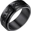 FindChic Anello Nero Uomo Celtic Anello Antistress Uomo Anello Luna e Sole Anello Taglia 11 per l'Anello di Rotazione Anello Antistress