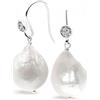 Secret & You Orecchini di Perle Coltivate d'acqua dolce Edison Barocca da 13 a 13,5 mm con Zirconi da donna SECRET & YOU - Argento sterling 925 rodiato.