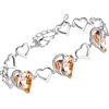 Leafael Festa della Mamma Bracciale Donna Cuore Infinity Love con Pietra dei Desideri e Cristalli Portafortuna Gioiello Anallergico Argento o Oro Rosa con Scatola Regalo Estensore Catena 7+2 Pollici