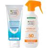 Garnier Ambre Solaire Advanced Sensitive Latte Doposole Lenitivo con Cold Cream Pelli Sensibili 200ml + Hydra 24H Protect Spray Solare Idratante Protettivo SPF50+ Protezione Molto Alta 270ml