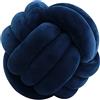 Generic Cuscino a sfera di nodo, cuscino per palla annodata, cuscino per divano in morbido peluche, cuscino a fiocco intrecciato a mano, cuscino decorativo per divano, letto, 20 x 20 cm (blu navy)