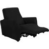 SalGiu Copripoltrona Relax Reclinabile 1 Posto Elasticizzato Antimacchia Universale (Nero)