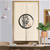 Surwin Noren Giapponese Tenda da Porta, Giapponese Noren Stile Divisorie Lunga Tappezzeria per Finestra Cucina Ristorante Negozio Doorway Decorazione (bambù Grigio,90x180cm)