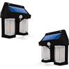 MAKA change your life quality MAKA [2 pezzi] Lampada Solare da Esterno a Parete con Sensore di Movimento e Crepuscolare Luce LED Edison Filamento Incandescente 1800 mAh IP65 Applique Muro Facile Installazione (1200 Lumen)