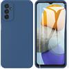 ARRYNN Custodia per Samsung Galaxy M23 5G / M13 4G Cover + Pellicola Protettiva Vetro Temperato,Liquid Silicone TPU Case Cover per Samsung Galaxy M23 5G / M13 4G - Blu