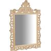 Biscottini Specchio bagno cornice barocca L86,5xPR7,5xH124,5 cm - Specchio vintage da parete - Specchio grande da parete - Specchio da parete finitura grezza