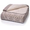 Glart Coperta Glart, fiore della vita, grigio-ecru, 150x200 cm. Morbida e calda coperta in lana per divano e divano. Ideale come coperta da yoga, copriletto o copridivano. Senza maniche