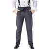 NoryNick Pantaloni da uomo medievali steampunk classici vittoriani a vita alta pantaloni retrò tuta costumi di carnevale di Halloween, Nero , XX-Large
