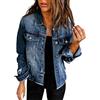 MJGkhiy Giacca Jeans Donna Curvy Casual in Jeans Washed Cappotti di Jeans Streetwear Giacca Transition Denim Blouson Giacca in Denim Slim Giubbotto Denim Manica Lunga