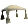 Amicasa Gazebo Giardino 3x4 mt in Alluminio con Teli Laterali Copertura Top in PVC - Milano