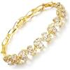 Crystalline Azuria Donna 18ct Placcato Oro Bracciale Tennis con Bianco Cristalli di Zirconi 19 cm