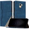 JayModCase Custodia per Samsung Galaxy J6 2018,Flip Custodia Portafoglio Caso Libro con Magnetica | porta carte di credito | Supporto Stand - Blu